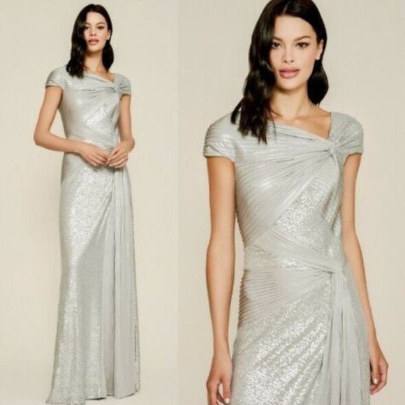 Tadashi Shoji Dresses & Skirts - Tadashi Shoji Medium Silver Evening Dress Gown